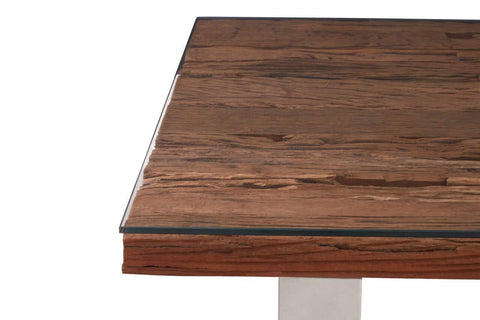 Salvaged Wood Glass Dining Table