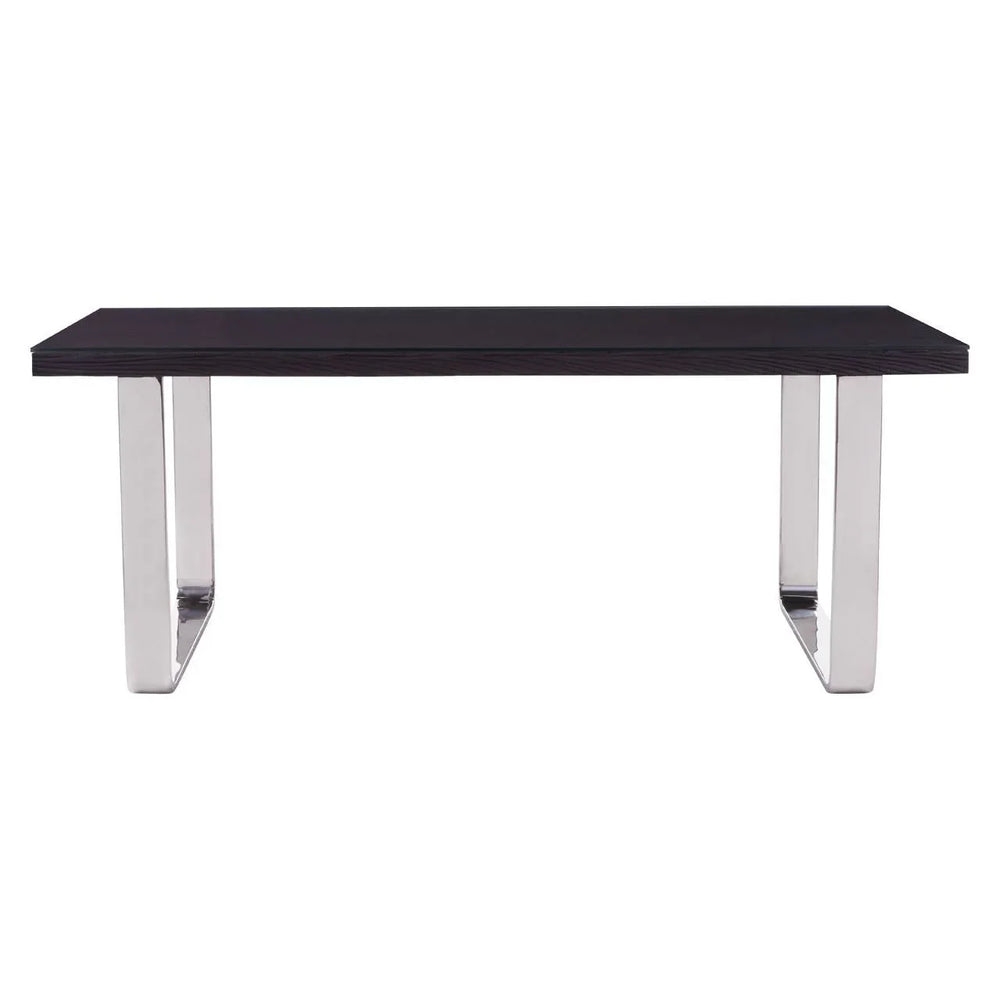 Sleek Black Glass Dining Table