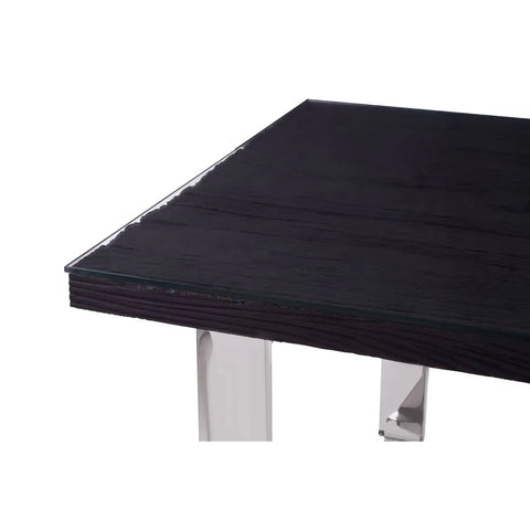 Sleek Black Glass Dining Table