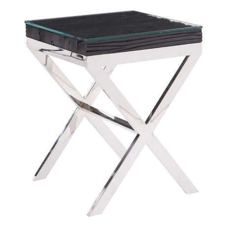 Kerala Black Glass Side Table