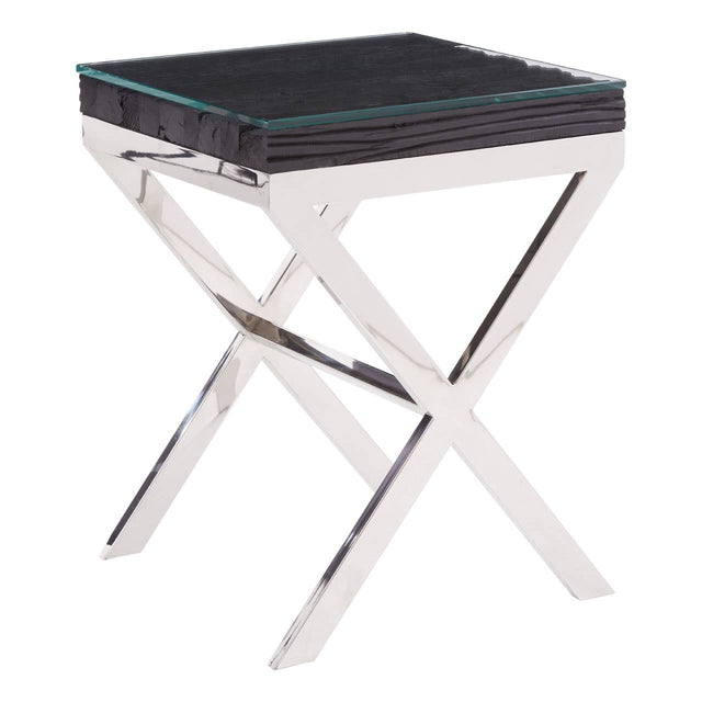 Kerala Black Glass Side Table