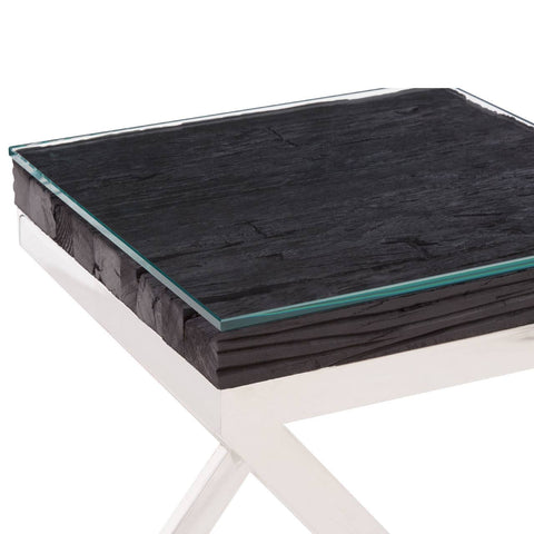 Kerala Black Glass Side Table
