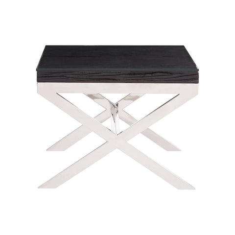 Ebony Glass Top End Table