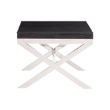 Ebony Glass Top End Table