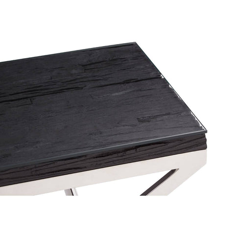 Ebony Glass Top End Table
