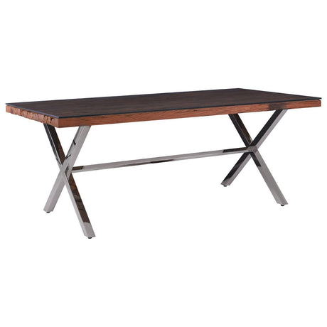 Rustic Wood Glass Dining Table