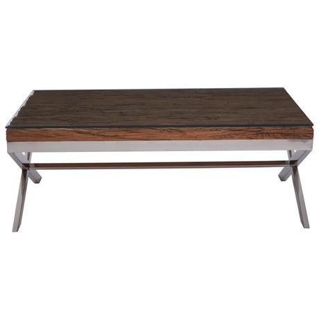 Rustic Cross Base Wood Table