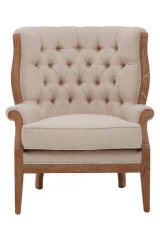 Elegant Cream Tufted Armchair