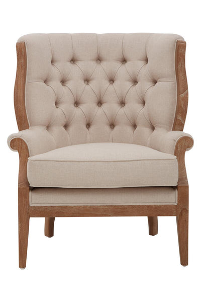 Elegant Cream Tufted Armchair