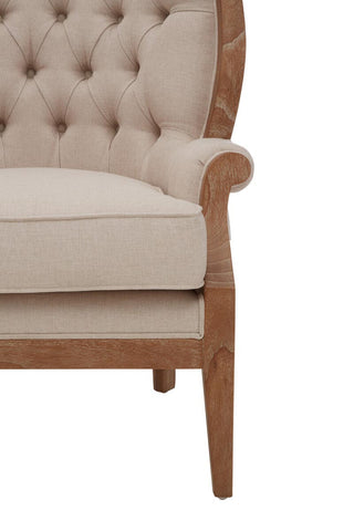 Elegant Cream Tufted Armchair