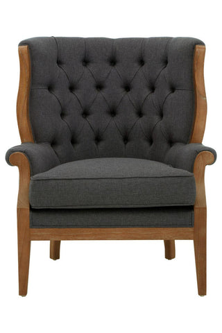 Elegant Grey Tufted Armchair