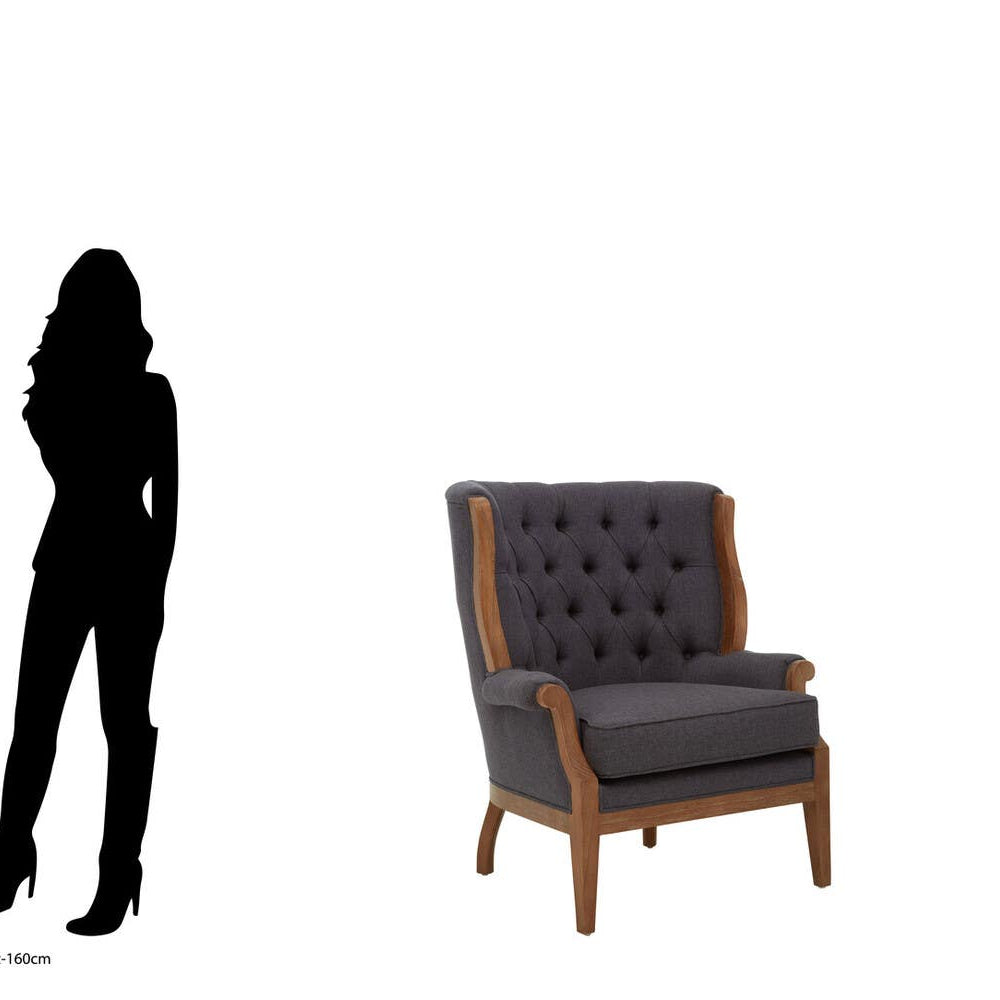 Elegant Grey Tufted Armchair