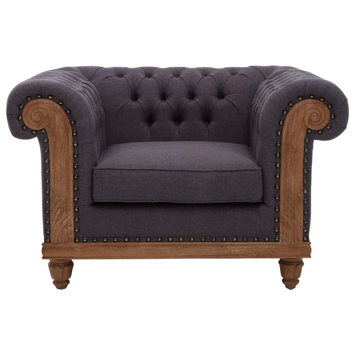 Plush Graphite Grey Armchair
