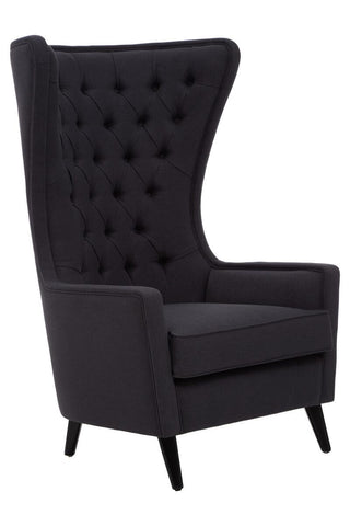 Luxe Black Tufted Accent Chair