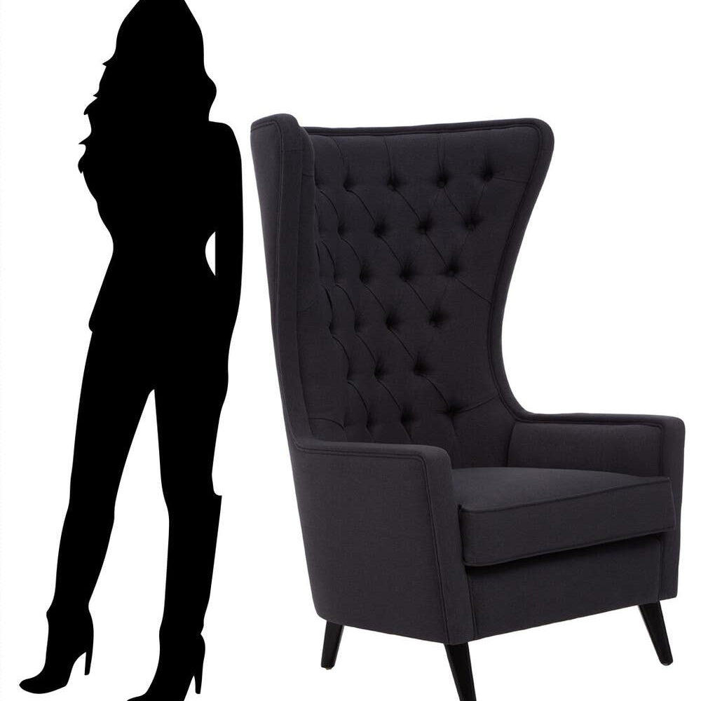 Luxe Black Tufted Accent Chair