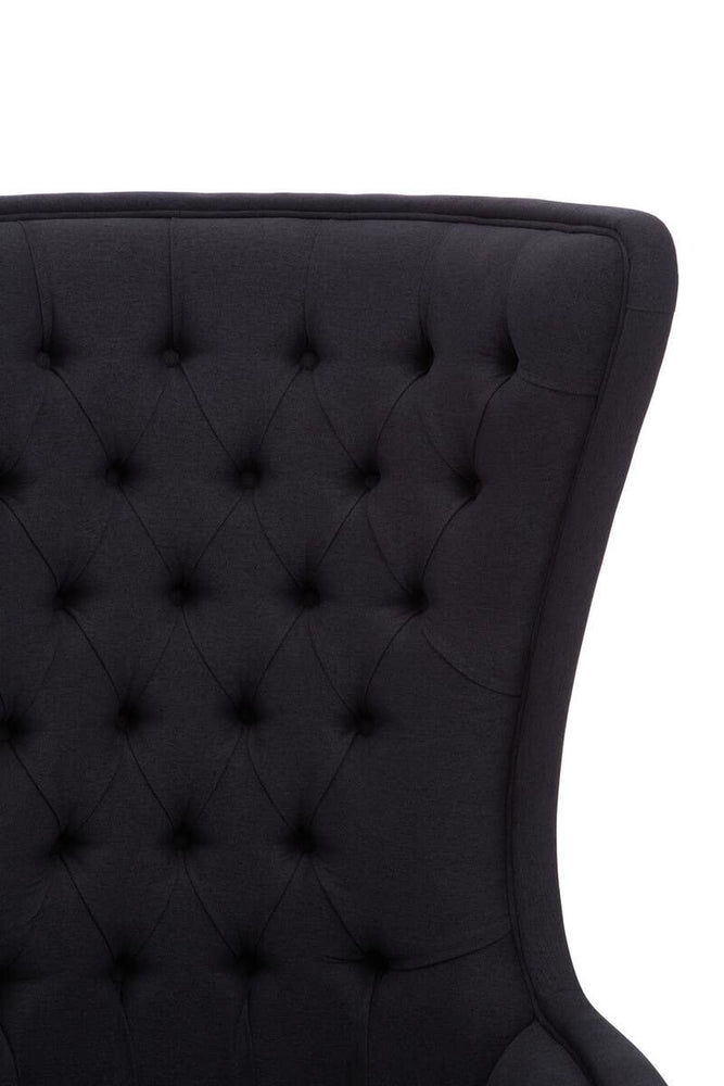 Luxe Black Tufted Accent Chair