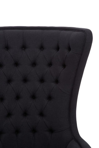 Luxe Black Tufted Accent Chair