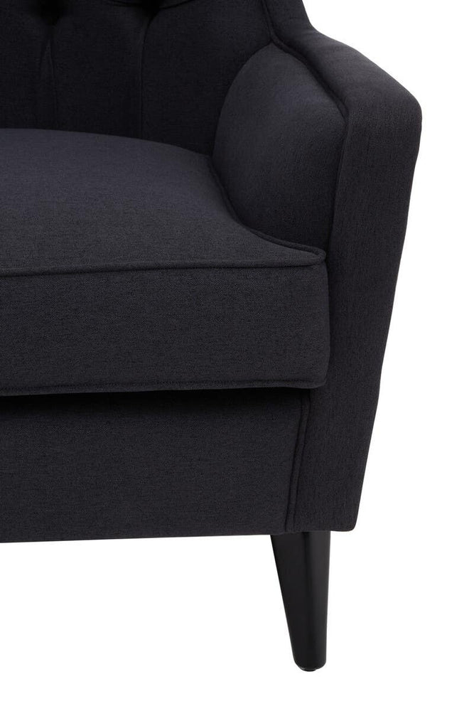 Luxe Black Tufted Accent Chair