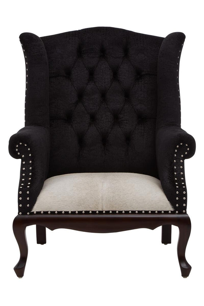 Luxe Black Alligator Armchair