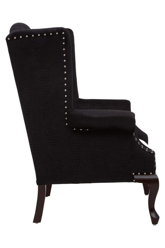 Luxe Black Alligator Armchair