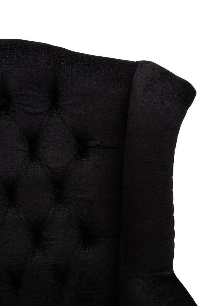 Luxe Black Alligator Armchair