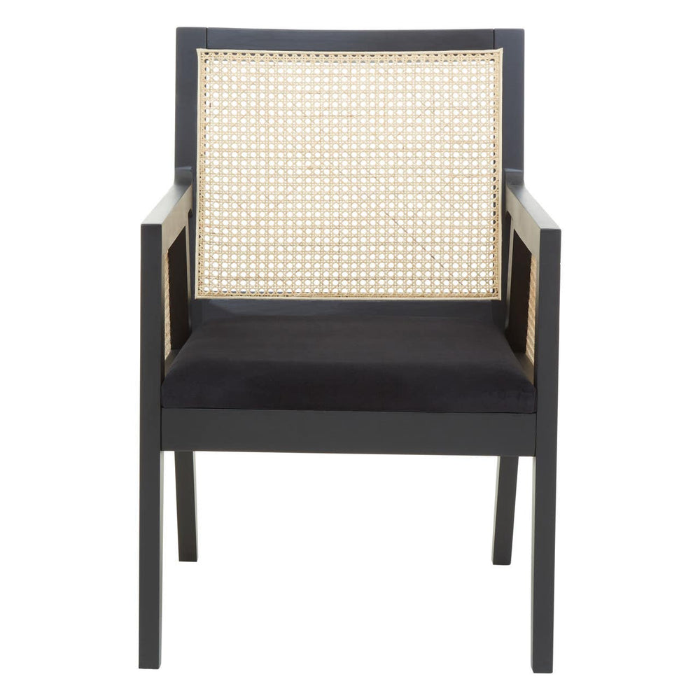 Velvet Rattan Accent Chair