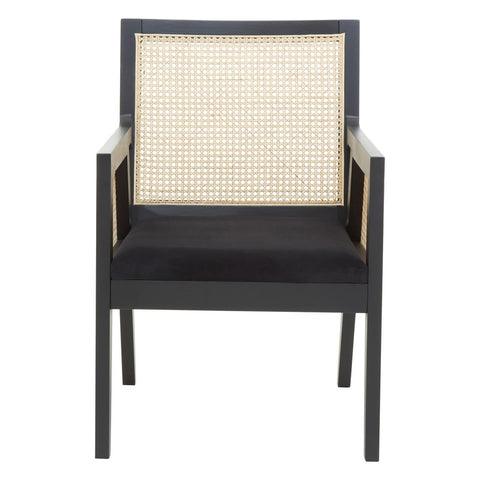 Velvet Rattan Accent Chair