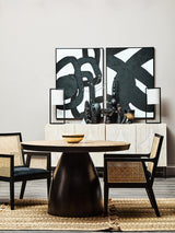 Velvet Rattan Accent Chair