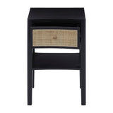 Rattan Drawer Nightstand Table