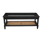 Rattan & Glass Coffee Table