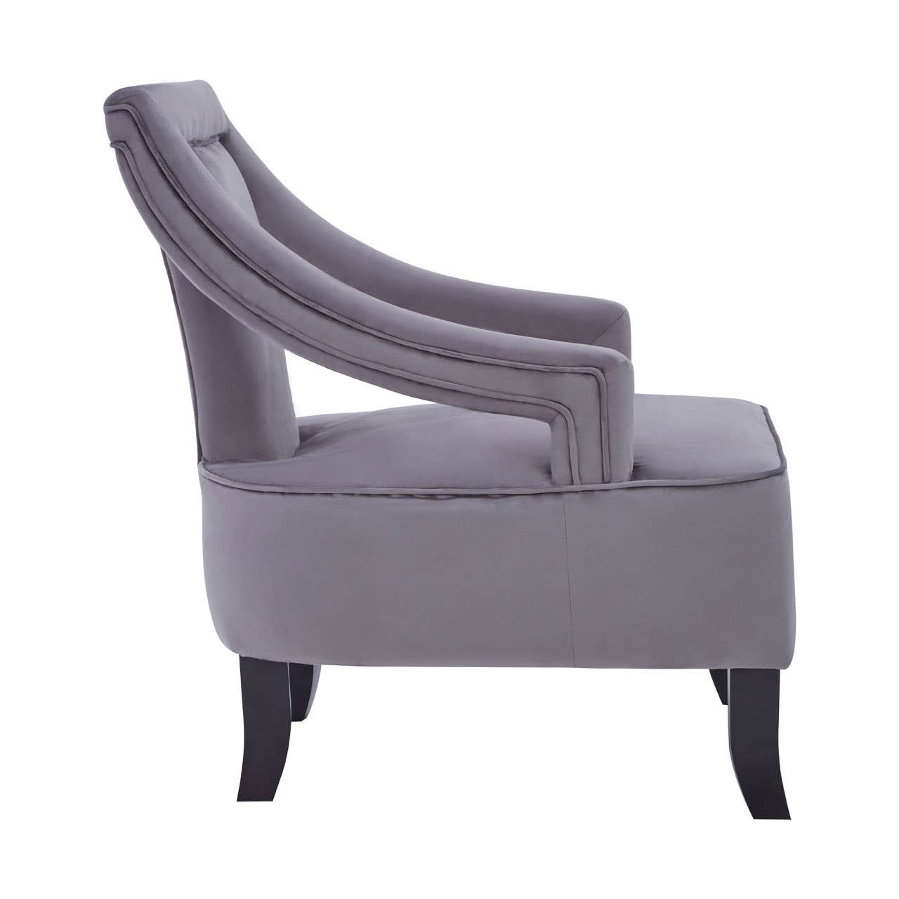 Luxe Grey Velvet Accent Chair