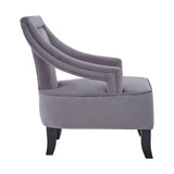 Luxe Grey Velvet Accent Chair