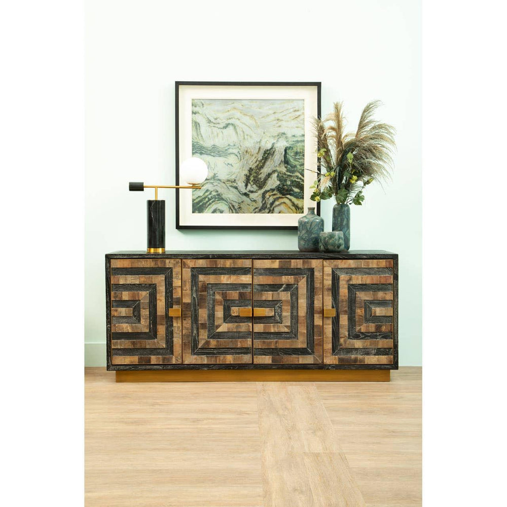 Roselle - Eco-Friendly Wood Sideboard with Labyrinth Patterns