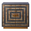 Reclaimed Elm Wood Sideboard with Brass Base - Rustic Charm for Modern Homes