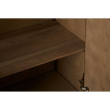 Reclaimed Elm Wood Sideboard with Brass Base - Rustic Charm for Modern Homes