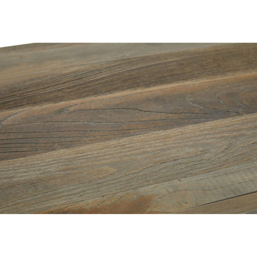 Geometric Charm Recycled Elm Sideboard with Black Legs