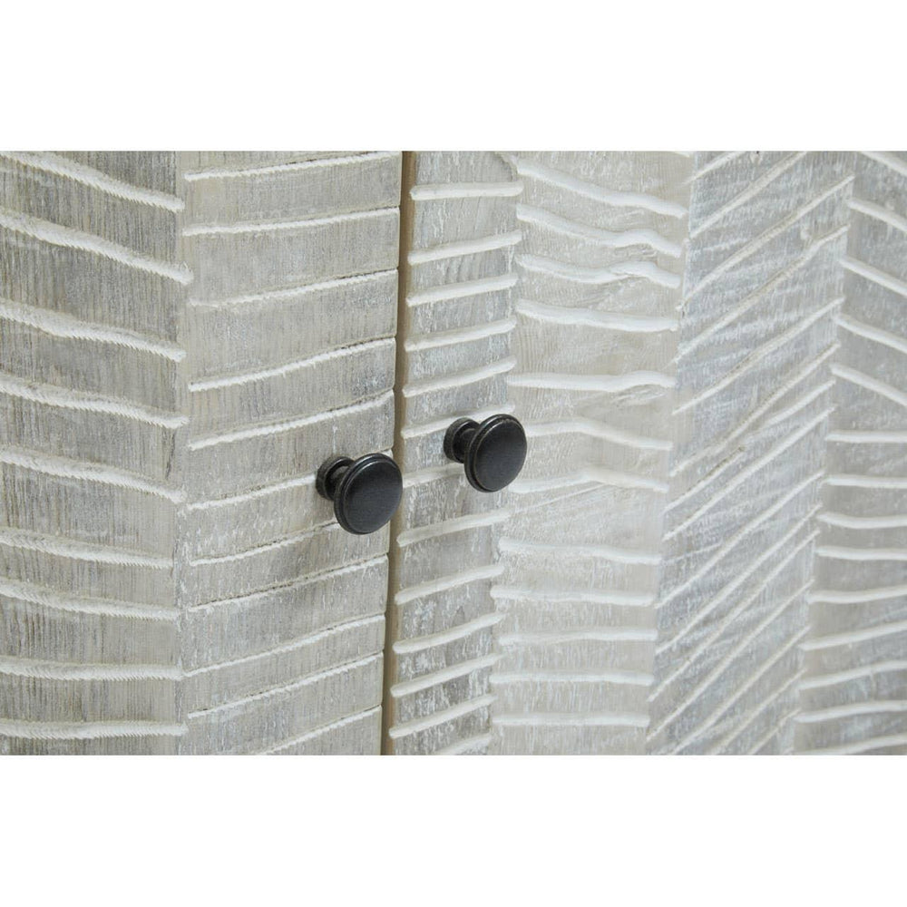 Rustic Charm Pine Wood Sideboard with Iron Frame