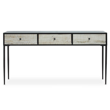 Geometric Carved Console Table