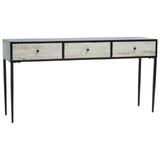 Geometric Carved Console Table