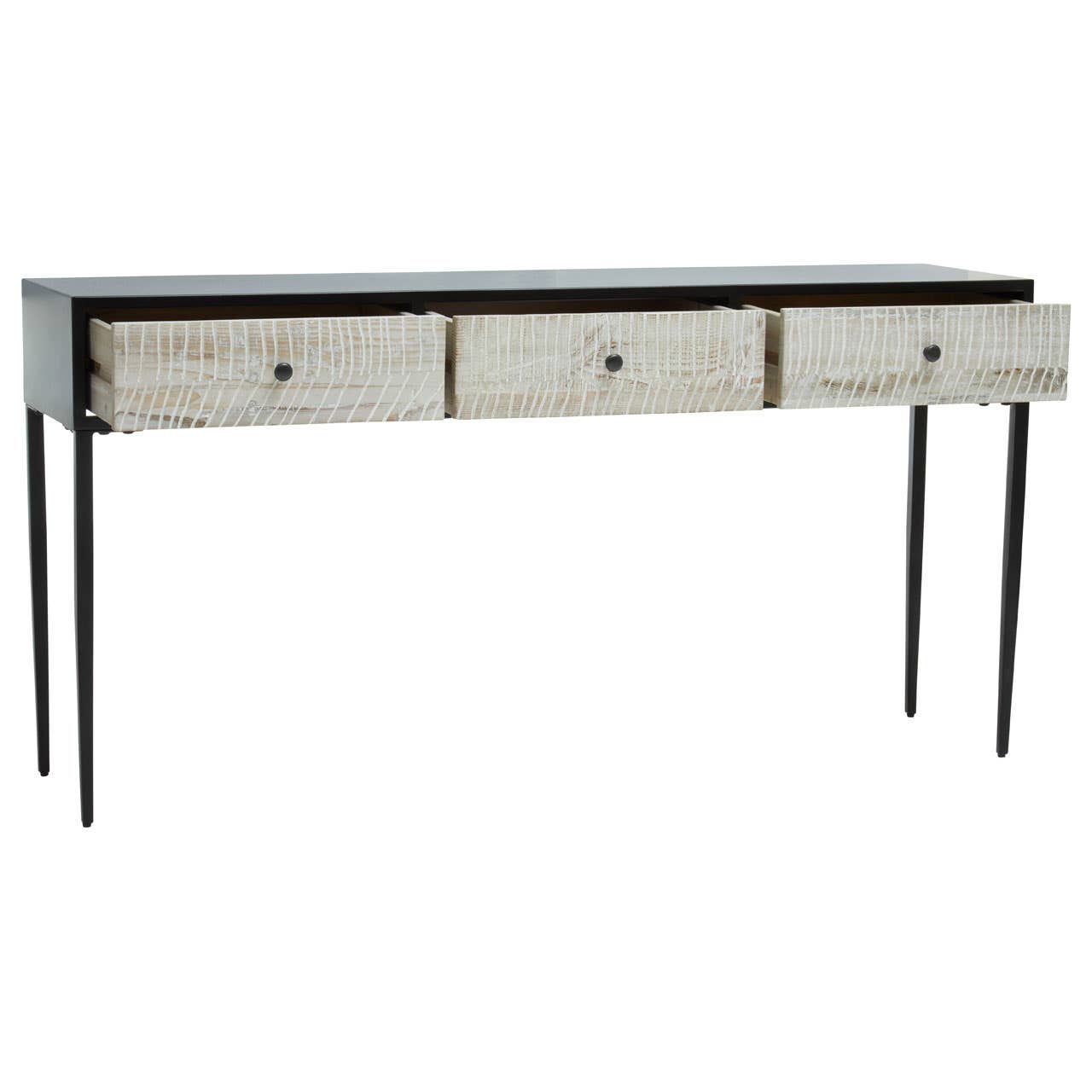 Geometric Carved Console Table