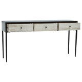 Geometric Carved Console Table