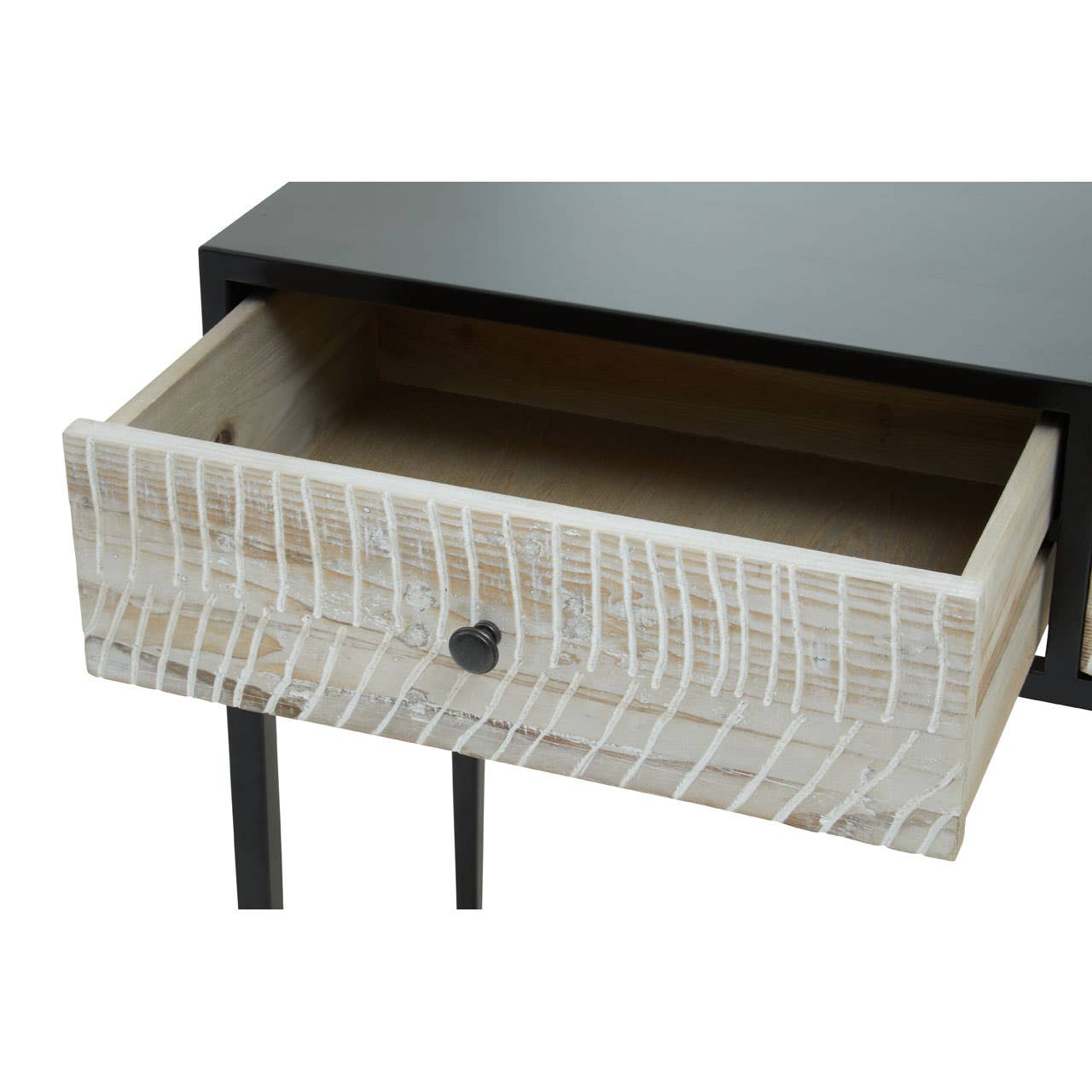 Geometric Carved Console Table