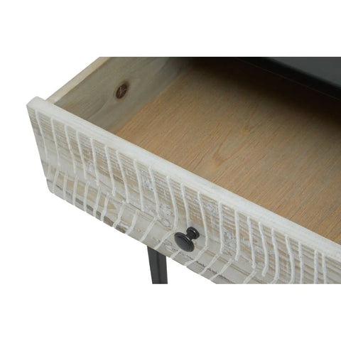 Geometric Carved Console Table