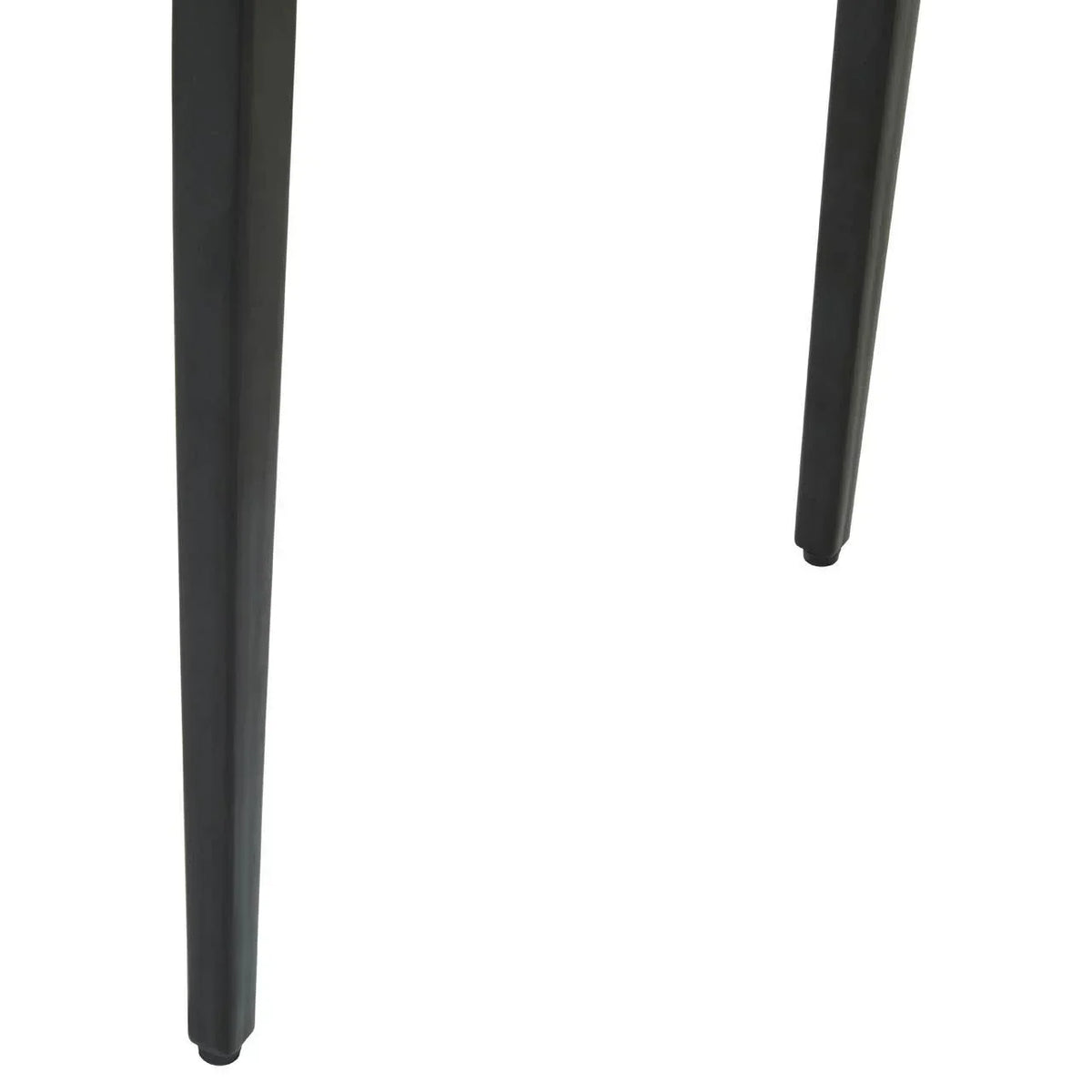 Black tapered metal table legs with sleek modern finish