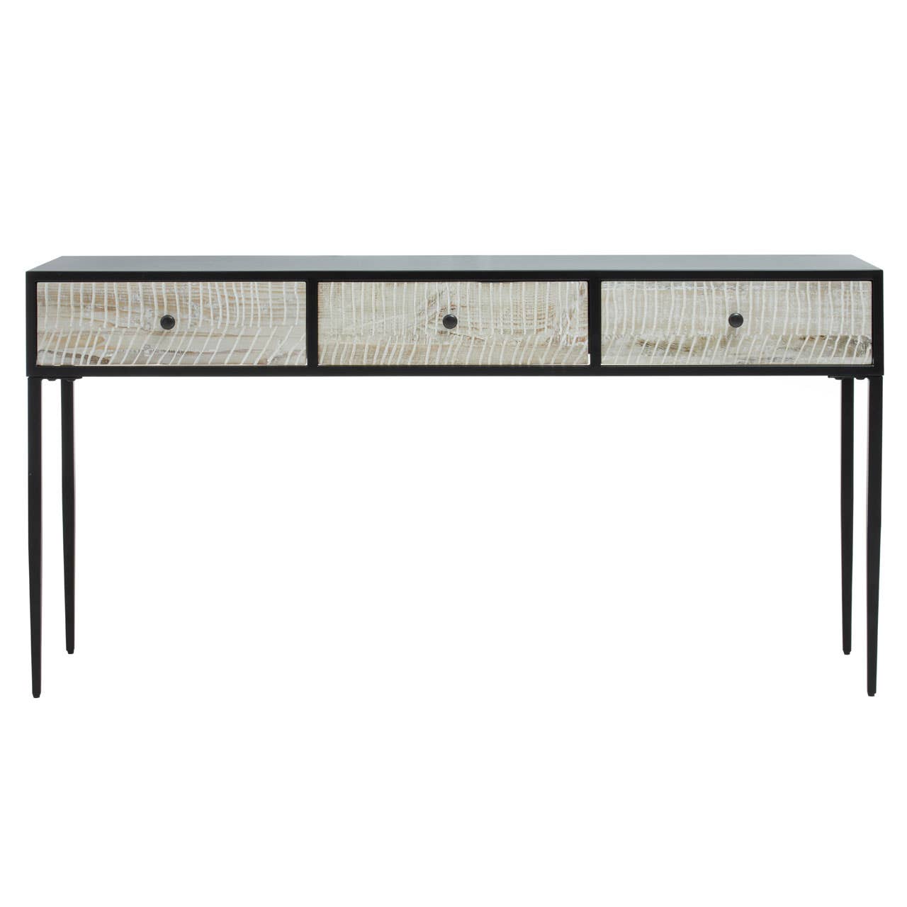 Geometric Carved Console Table
