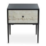 Geometric Carved Side Table