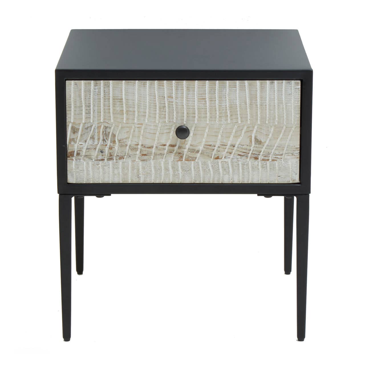 Geometric Carved Side Table