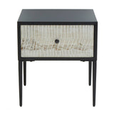 Geometric Carved Side Table