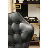 Vinsi Black Leather Effect Chair Black Elm Wood 60% view 15