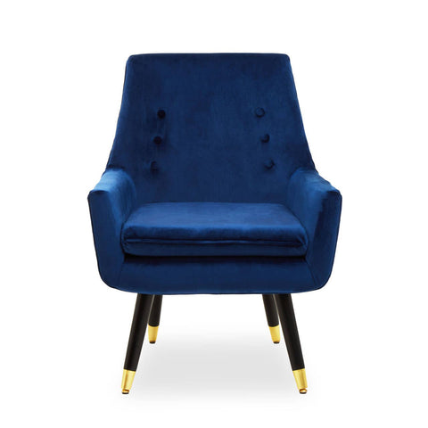 Midnight Velvet Button Tufted Chair